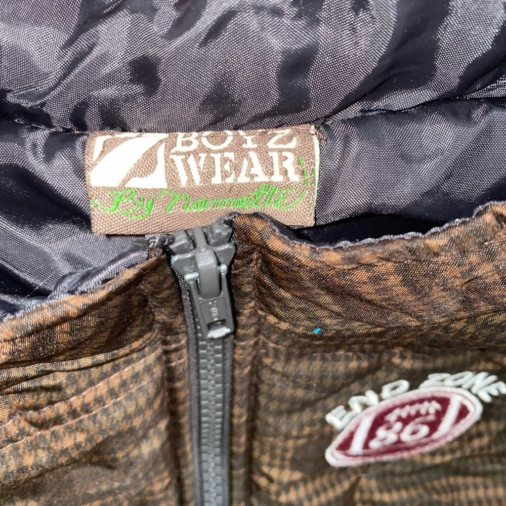 Boyz Wear by Nanette Boys Brown Puffer Vest Jacket With Zipper Size 24m - Picture 3 of 6